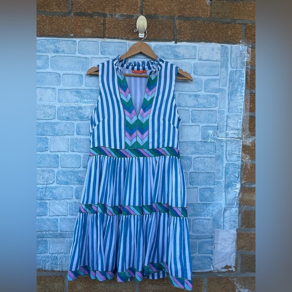 Oliphant playa blue yoke dress from Tuckerbuck size small - Picture 3 of 13